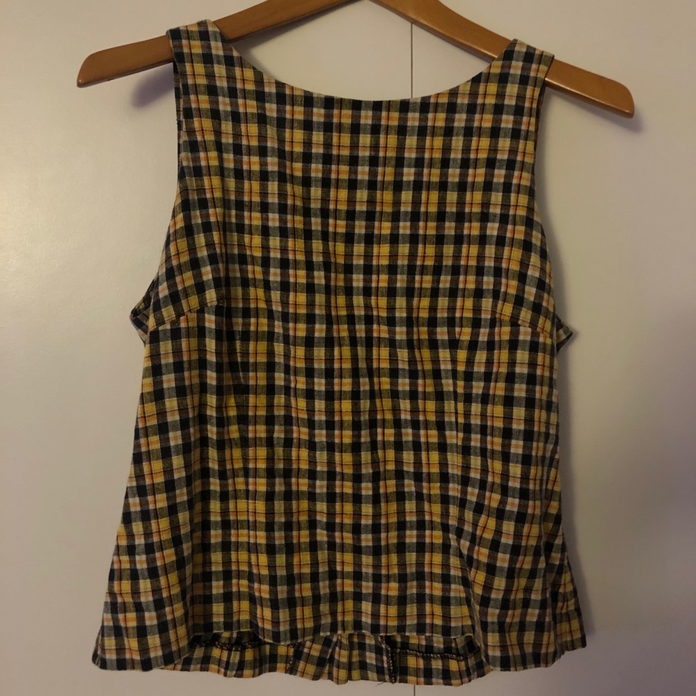Vintage Sleeveless Plaid Top